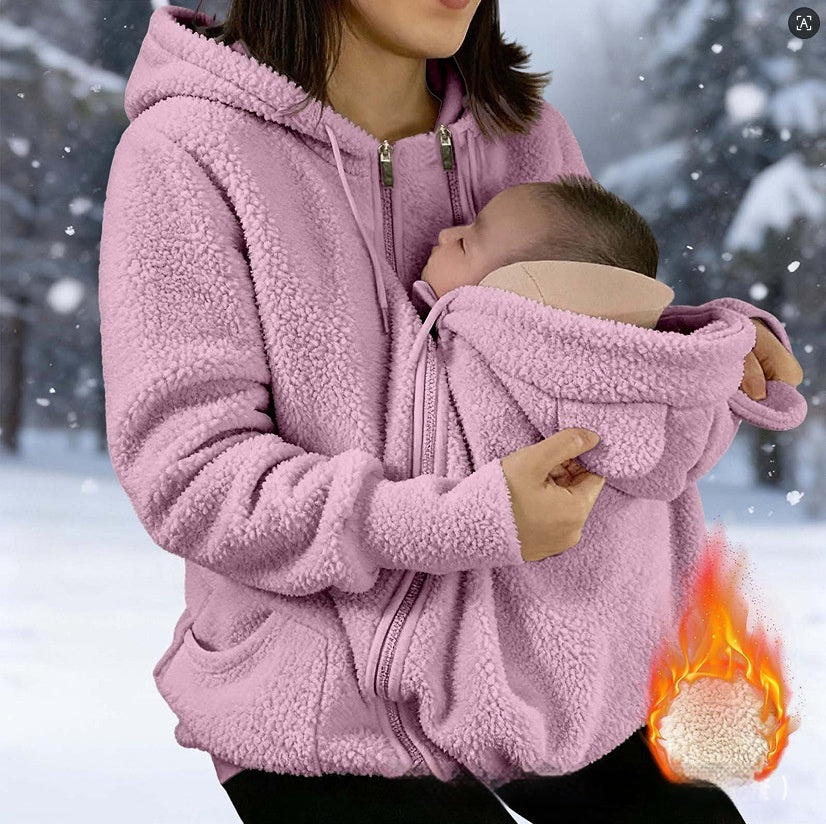 2-in-1 Kuscheljacke für Mama und Baby, Ansicht 2